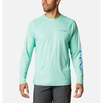 Columbia Terminal Deflector Long Sleeve, Sudaderas Verdes Azules Para Hombre | 623584-OWC